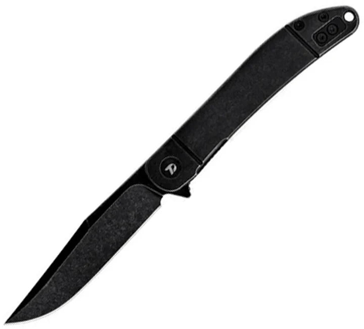 DREAMTECH FRAMELOCK BLACK TITANIUM FOLDING D2 STEEL CLIP PT POCKET KNIFE K4366B